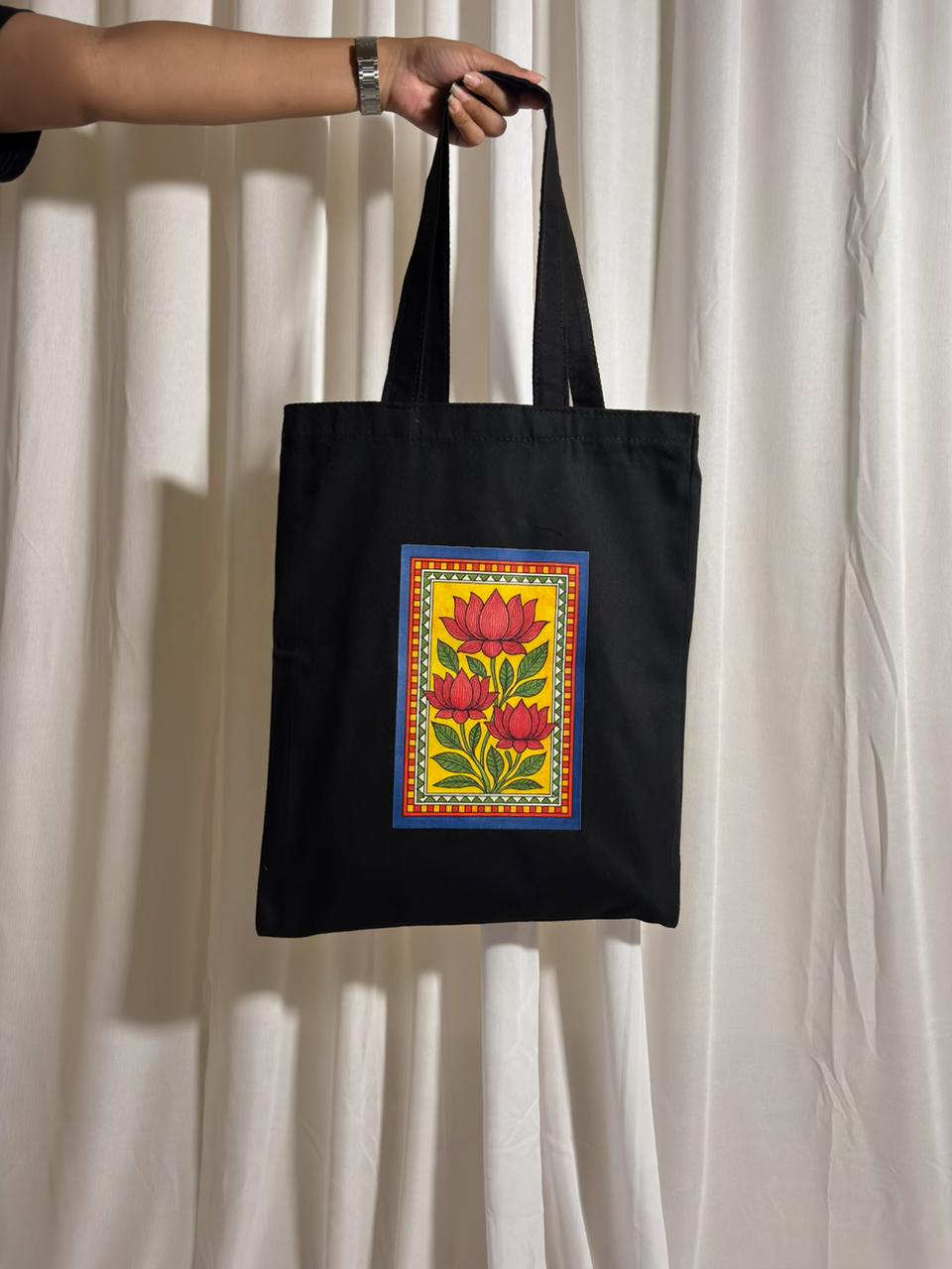 The Mithila Lotus Tote: Symbol of Purity and Tradition