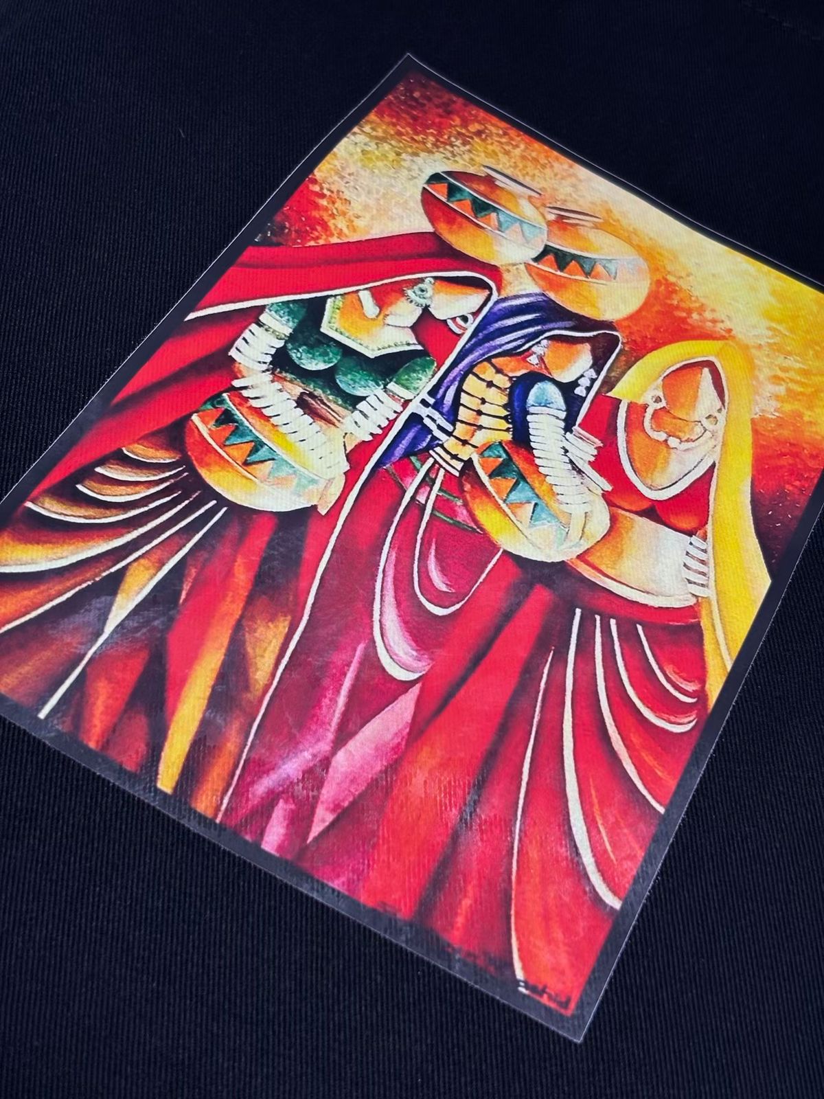 "Matka Carriers" Rajasthani Art Canvas Tote Bag