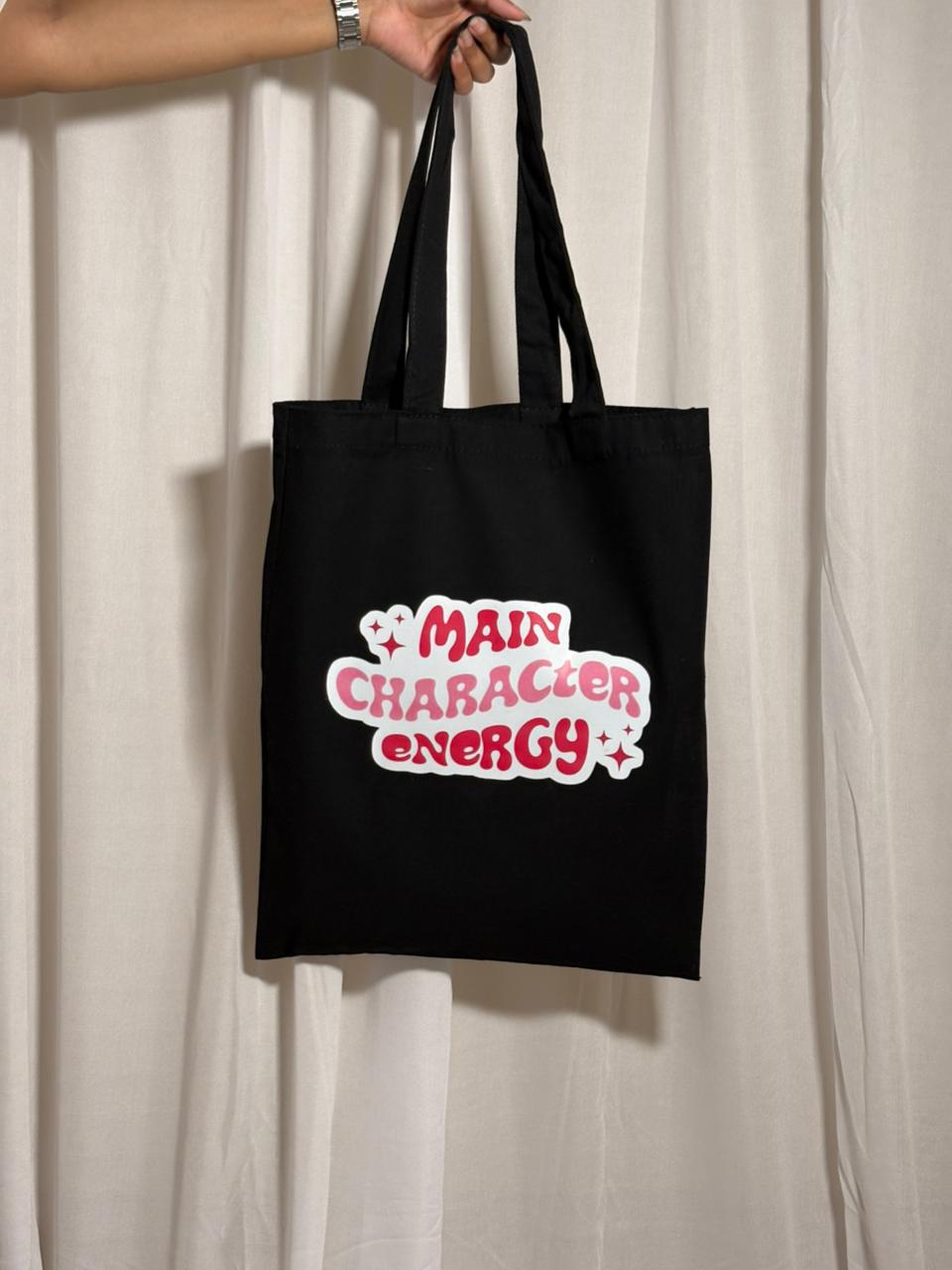 "Main Character Energy" Affirmation Canvas Tote Bag