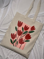 Modern Minimalist Tulip Canvas Tote Bag
