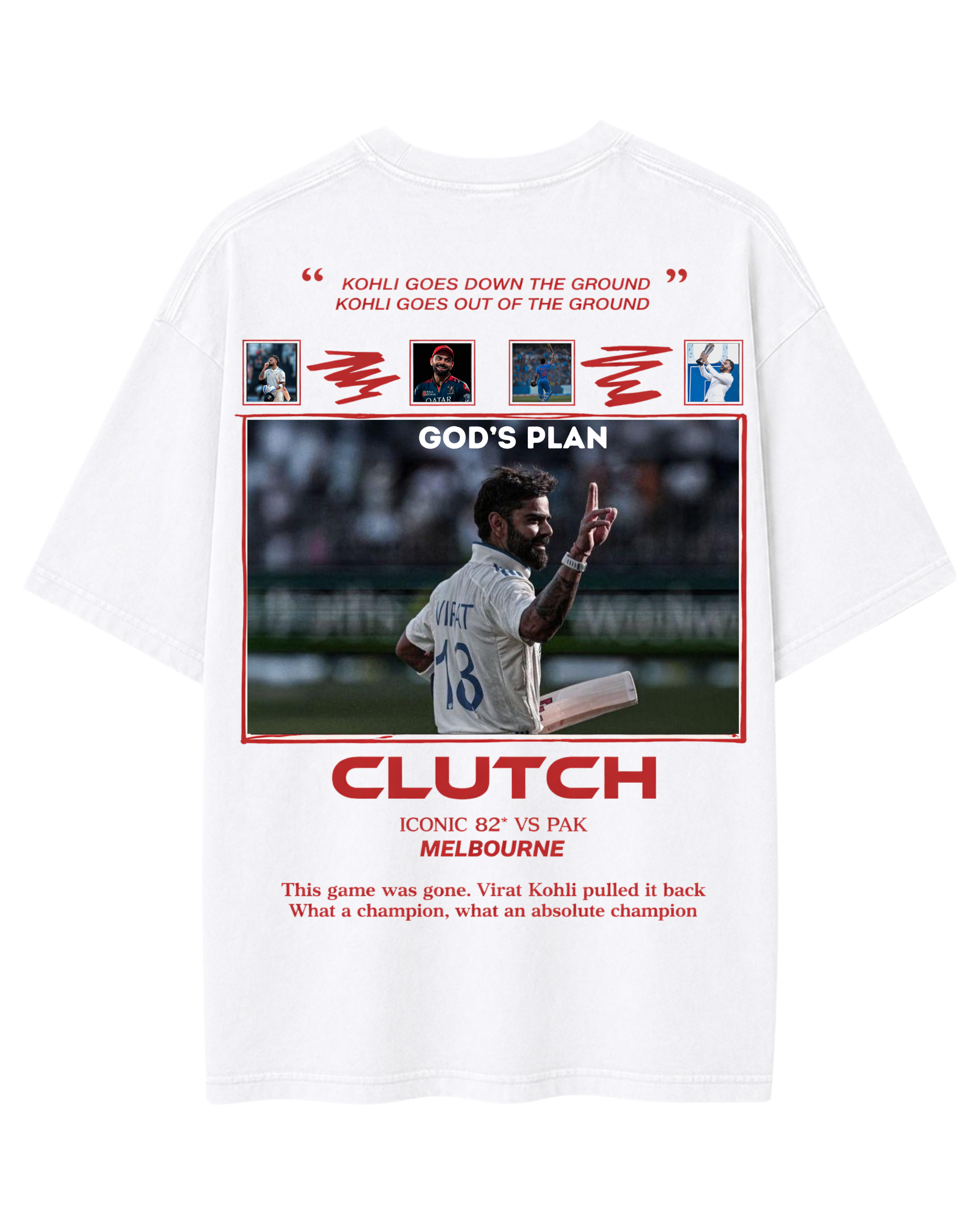 VK18 Virat Kohli Oversized T-Shirt | 240 GSM Premium Cotton Terry | White Graphic Back Print | Unisex Streetwear Fan Edition
