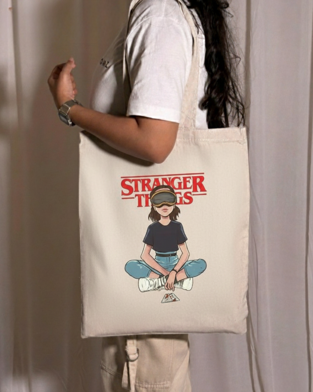 Stranger Things Eleven Seated Graphic Canvas Tote